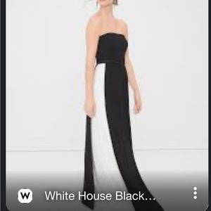 New with Tags WHBM black and white color block gown